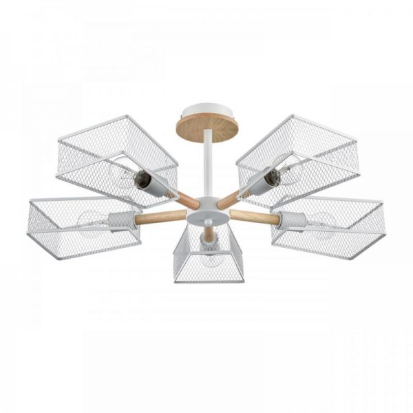 8246/5C COUNTY LN25 белый, металл/дерево Люстра потолочная Е27 5*60W 220V IRMA