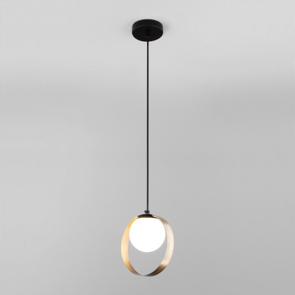 Подвесной светильник со стеклянным плафоном 50205/1 черный / бронза