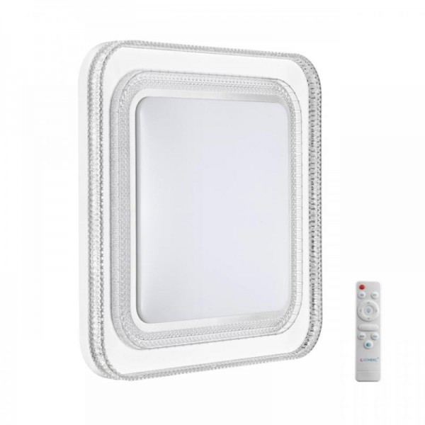 7685/EL MARON SN 181 Светильник пластик/серебристый LED 70Вт 3000-6000K 490х490 IP43 пульт ДУ SUZY SILVER