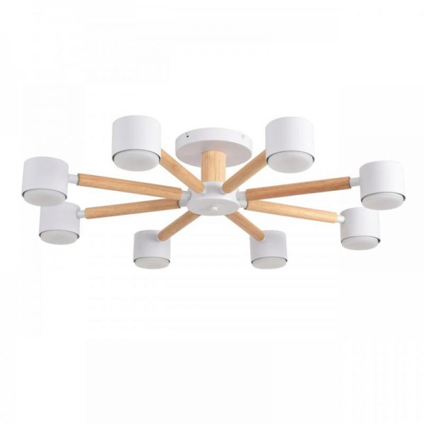 8306/8C COMFI белый, дерево/металл Светильник потолочный GX53 LED 8*7W 220V VUDI