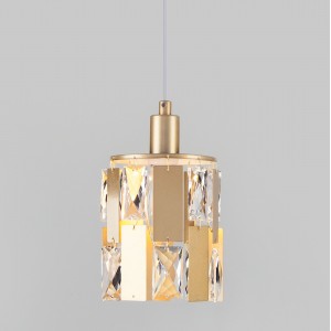 Подвесной светильник с хрусталем 50101/1 перламутровое золото