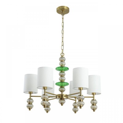 8337/6 MODERNI бронза/белый/зеленый, металл/стекло/текстиль Люстра E14 6*40W 220V ILMIRA