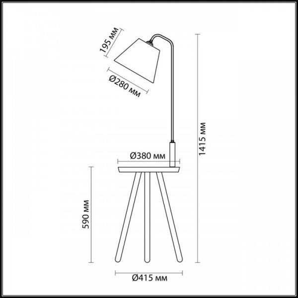 Торшер Odeon Light Hall Kalda 4666/1F