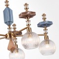 5414/5 MODERN ODL_EX26 античная бронза/терракот/синий/бежевый/коричневый/металл/керамика Люстра E14 5*40W TERRA