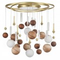 5457/21C MODERN ODL_EX26 светлая сатин.латунь/белый/бежевый/коричневый/металл/стекло Люстра потолочная G9 x 20 x 5W + LED 20W 2500K CALLISTO