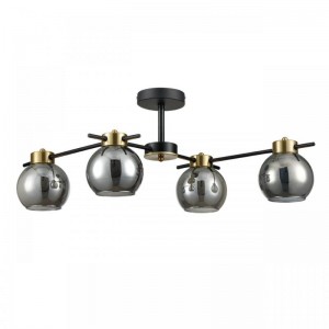 8059/4C COMFI LN24 черный, медь/дымчатый металл/стекло Люстра потолочная E27 4*60W 220V EMINA