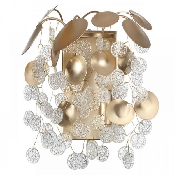 5104/2W CLASSIC ODL26 золотистый/прозрачный металл/стекло Бра E14 2*40W 220В IP20 COINS