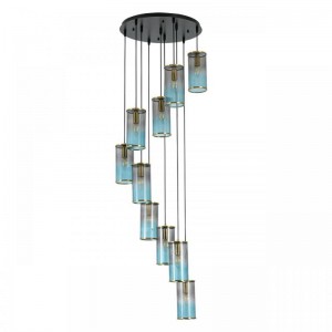8401/10 MODERNI LN черный/античная бронза/серо-синий, металл/стекло Люстра E14 10*40W 220V MURANO
