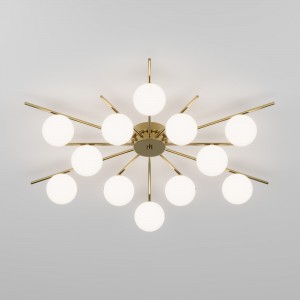 Умный потолочный светильник со стеклянными плафонами под лампочку G9 302001/12 латунь Smart