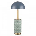 5452/5TLA L-VISION ODL_EX26 светлая бронза/синий/зеленый/металл/керамика Настольная лампа беспроводная LED*5W 3000K LULU
