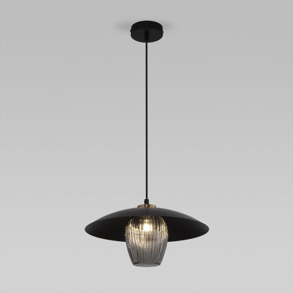 Подвесной светильник со стеклянным плафоном 50259/1 черный/дымчатый