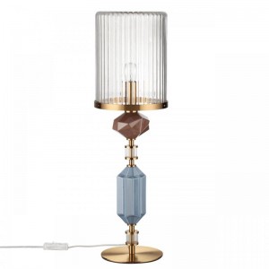 5414/1T MODERN ODL_EX26 античная бронза/коричневый/синий/металл/керамика Настольная лампа E14 1*40W TERRA