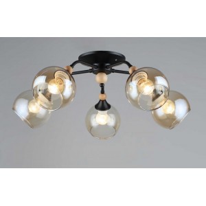 5062/5 BK+WOOD (2) Люстра (RL) 5062/5 BK+WOOD (2) Люстра (RL)