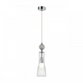 8269/1A NEOCLASSI хром/серый/прозрачный, металл/керамика/стекло Подвес Е14 1*40W 220V EMILY