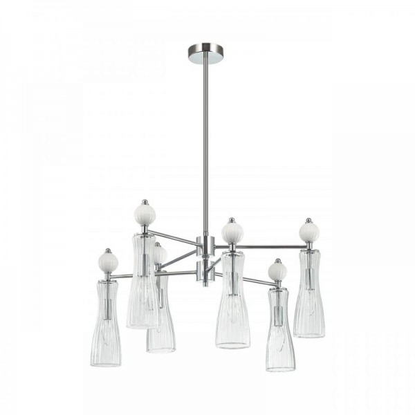 8268/6 NEOCLASSI хром/белый/прозрачный, металл/керамика/стекло Люстра Е14 6*40W 220V EMILY