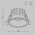 Встраиваемый светодиодный светильник Maytoni Technical Round DL058-12W-DTW-W