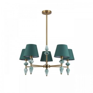 8275/5 CLASSI латунь/зеленый, металл/керамика/ткань Люстра Е14 5*40W 220V VERMONT