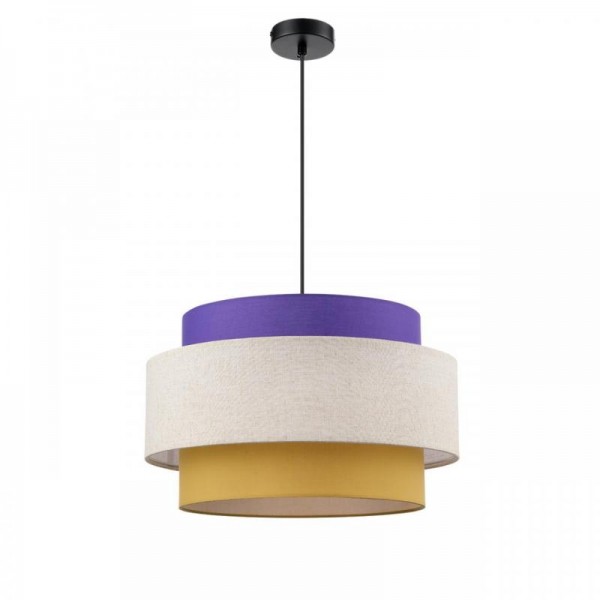 8281/4 MODERNI черный/фиолетовый/бежевый/желтый, металл/текстиль Светильник подвесной E14 4*40W 220V PALERMO