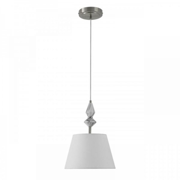 8274/1A CLASSI никель/белый/серый, металл/керамика/ткань Подвес Е14 1*40W 220V VERMONT