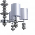8338/6 MODERNI хром/серый, металл/стекло/текстиль Люстра E14 6*40W 220V ILMIRA