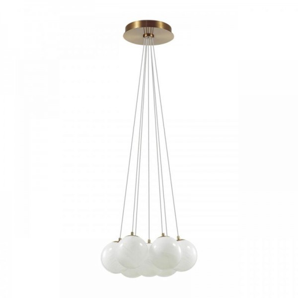 7109/7 MIDCENT ODL26 Подвесной светильник  металл/стекло/бронза/белый IP20 E14 7*5W  220-240V MAGIA