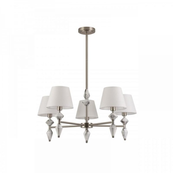 8274/5 CLASSI никель/белый/серый, металл/керамика/ткань Люстра Е14 5*40W 220V VERMONT
