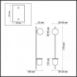 Настенный светильник Odeon Light Walli Flower 4682/1WB
