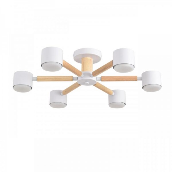 8306/6C COMFI белый, дерево/металл Светильник потолочный GX53 LED 6*7W 220V VUDI