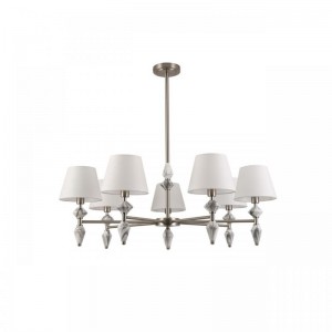 8274/7 CLASSI никель/белый/серый, металл/керамика/ткань Люстра Е14 7*40W 220V VERMONT