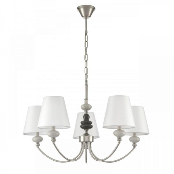 8283/5 CLASSI никель/белый, металл/керамика/текстиль Люстра Е14 5*40W 220V KENTUKI