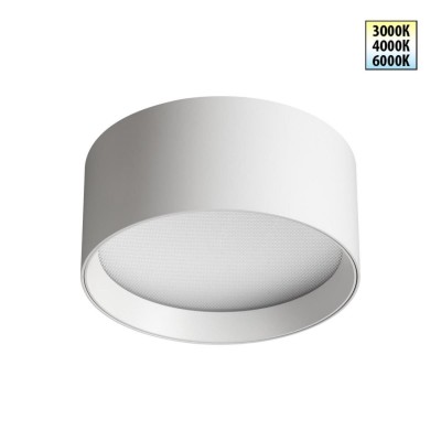 359596 OVER NT25 000 белый Светильник накладной светодиодный с переключ. цв. температуры IP20 LED 18W 220-240V 3000К\4000К\6000К ORBIS