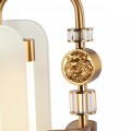 5467/10TL MODERN ODL_EX26 белый/коричневый/античная бронза/металл/стекло/декор металл Настольная лампа LED x 10W (5W*2) 3000K LION