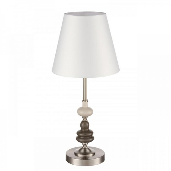8283/1T CLASSI никель/белый, металл/керамика/текстиль Настольная лампа Е14 1*40W 220V KENTUKI