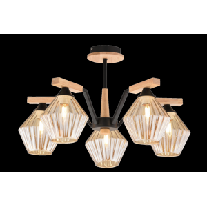 5092/5 BK+WOOD (2) Люстра (RL) 5092/5 BK+WOOD (2) Люстра (RL)