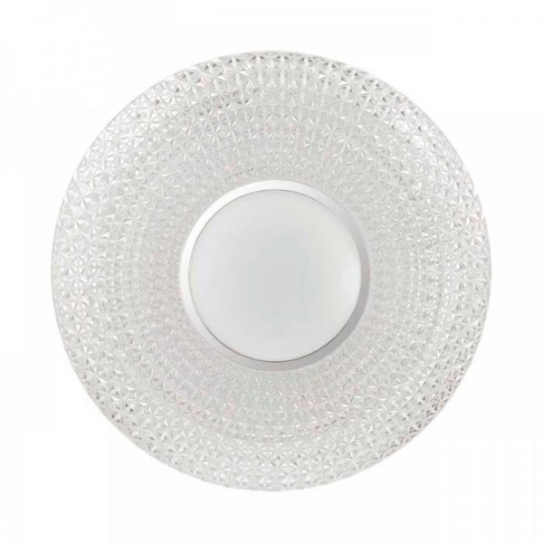 2048/DL PALE SN 049 Светильник пластик/белый/прозрачный/хром LED 48Вт 3000-6300K D420 IP43 пульт ДУ VISMA