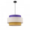 8281/4 MODERNI черный/фиолетовый/бежевый/желтый, металл/текстиль Светильник подвесной E14 4*40W 220V PALERMO